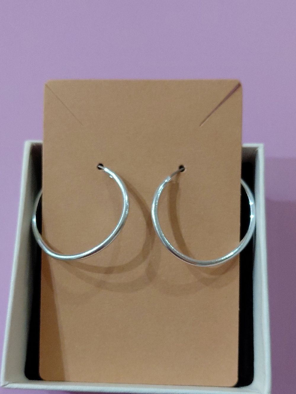 Vintage No Boundries Metal Silver Colored  Hoop Earrings